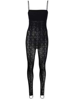 Wolford x Simkhai patterned-intricate sheer jumpsuit - Black