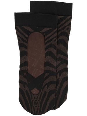Wolford xGCDS elegant animalier socks - Black