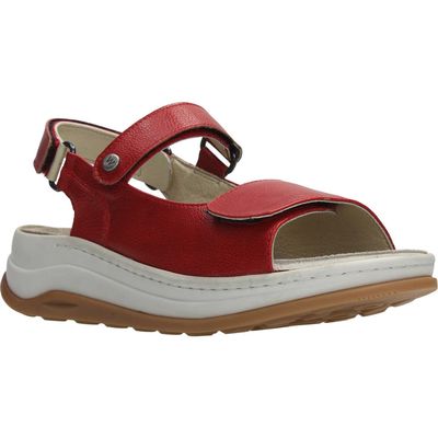 Wolky Adura Slingback Platform Sandal in Red Biocare 