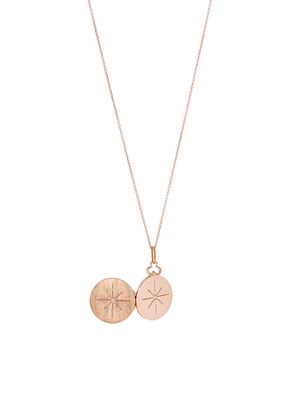 Women's 14K & 18K Rose Gold & Diamond Small North Star Small Double Sided Locket Necklace - Rose Gold - Rose Gold - Size Small