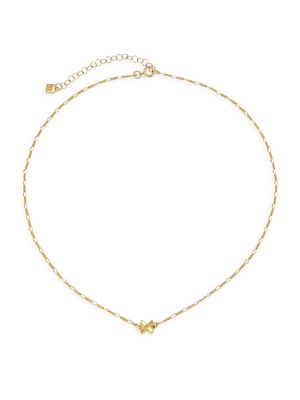 Women's 14K Gold-Filled Woven X Charm Necklace - Yellow Gold - Yellow Gold
