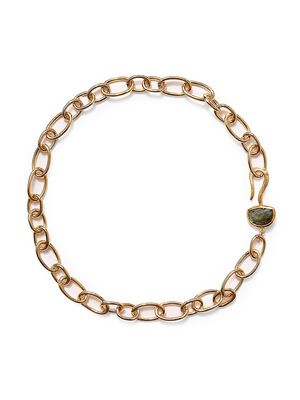 Women's 14K Gold-Plated & Labradorite Chain Necklace - Labradorite - Labradorite