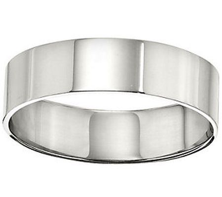 Women's 14K White Gold 6mm Flat Comfort Fit Wed ding Band