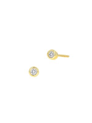 Women's 14K Yellow Gold & 0.06 TCW Diamond Stud Earrings - Yellow Gold - Yellow Gold