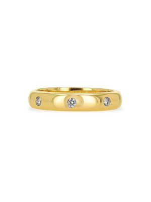 Women's 14K Yellow Gold & 0.13 Diamond Band Ring - Yellow Gold - Size 6 - Yellow Gold - Size 6