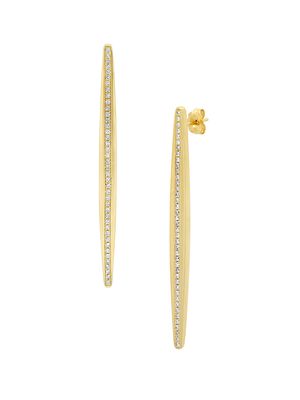 Women's 14K Yellow Gold & 0.44 TCW Diamond Stick Earrings - Yellow Gold - Yellow Gold