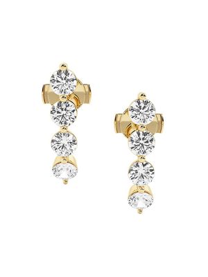 Women's 14K Yellow Gold & 1.60 TCW Lab-Grown Diamond Ethereal Suspender Earrings - Yellow Gold