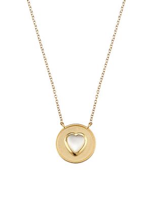 Women's 14K Yellow Gold & Mother-Of-Pearl Heart Pendant Necklace - Yellow Gold