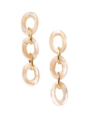 Women's 18K Gold-Plate & Mother-Of-Pearl Drop Earrings - Natural Mop - Natural Mop