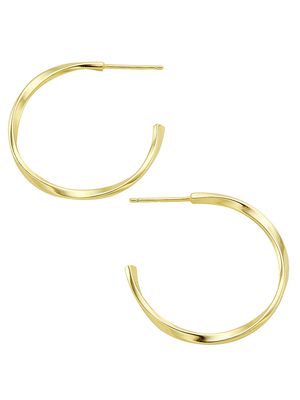 Women's 18K Gold-Plate Twist Hoop Earrings - Gold - Gold