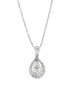 Women's 18K White Gold & 2.5 TCW Diamond Teardrop Pendant Necklace - White Gold