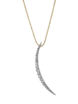 Women's 18K White Gold & 2 TCW Diamond Crescent Pendant Necklace - White Gold