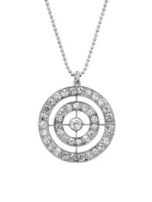 Women's 18K White Gold & 4 TCW Diamond Concentric Circle Pendant Necklace - White Gold