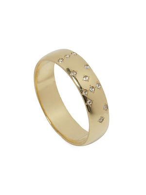 Women's 18K Yellow Gold & Diamond Braille "Self Love" Ring - Yellow Gold - Size 7 - Yellow Gold - Size 7