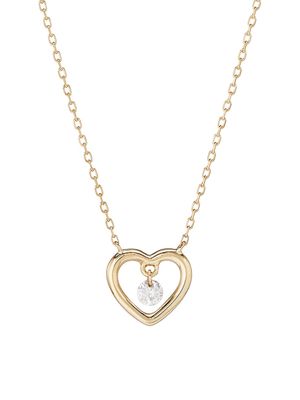 Women's 18K Yellow Gold & Diamond Heart Pendant Necklace - Gold - Gold