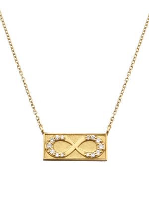 Women's 18K Yellow Gold & Diamond Infinity Bar Pendant Necklace - Yellow Gold