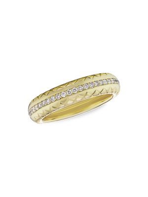 Women's 18K Yellow Gold & Diamond Snake Band Ring - Gold - Size 6 - Gold - Size 6