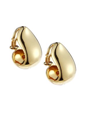 Women's 18K Yellow Gold Clip-On Hoop Earrings - Gold - Gold