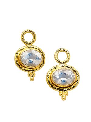 Women's 19K Yellow Gold & Moonstone Drop Earrings - Moonstone - Moonstone