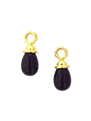 Women's 19K Yellow Gold & Onyx Earring Charms - Onyx