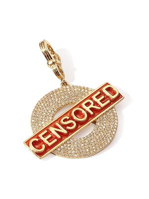 Women's 20K Yellow Gold, Diamond, & Enamel "Censored" Charm - Gold - Gold