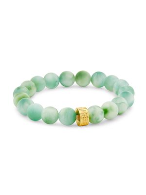 Women's 22K Gold-Plated & Green Moonstone Stretch Bracelet - Green Moonstone