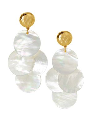 Women's 22K Gold-Plated & Mother-Of-Pearl Chandelier Earrings - Mother Of Pearl