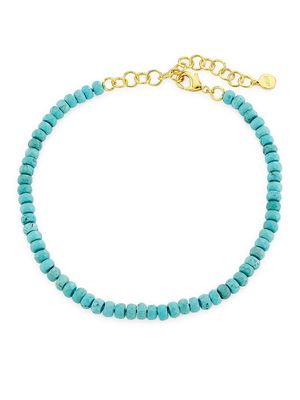 Women's 22K Gold-Plated & Turquoise Beaded Necklace - Turquoise