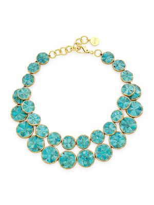 Women's 22K Gold-Plated & Turquoise Wavy Statement Necklace - Turquoise