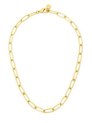 Women's 22K Gold-Plated Paperclip Chain Necklace - Yellow Gold