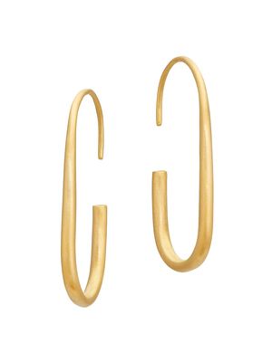 Women's 22K Yellow Gold Medium Oval Hoop Earrings - Yellow Gold - Yellow Gold - Size Medium