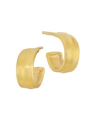 Women's 22K Yellow Gold Small Hoop Earrings - Yellow Gold - Yellow Gold - Size Small