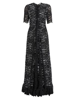 Women's 24E Show Stretch Lace Maxi Dress - Black - Size 2