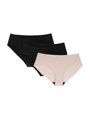 Women's 3-Pack Period & Leak Resistant Everyday Underwear - Black Black Sand - Size Medium