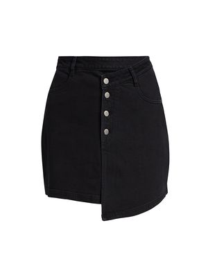 Women's 44743 Monique Asymmetric Mini Skirt - Washed Black - Size 6