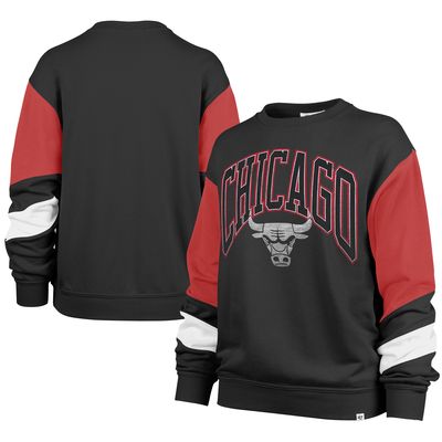 Women's '47 Black Chicago Bulls 2023/24 City Edition Nova Crew Sweatshirt