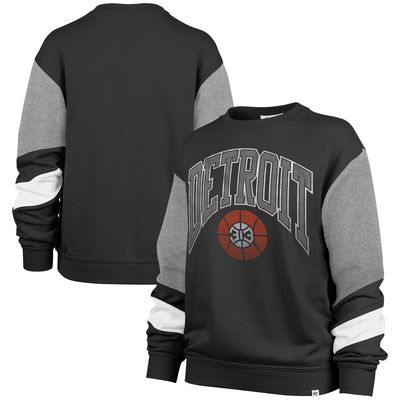 Women's '47 Black Detroit Pistons 2023/24 City Edition Nova Crew Sweatshirt