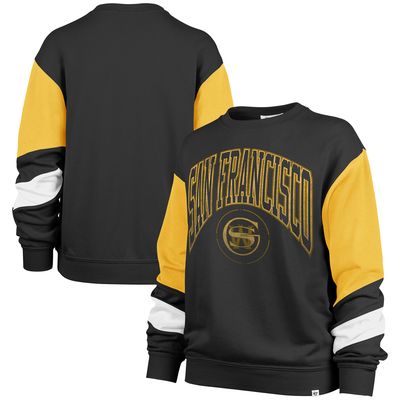 Women's '47 Black Golden State Warriors 2023/24 City Edition Nova Crew Sweatshirt