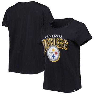 Women's '47 Black Pittsburgh Steelers Treasure Frankie T-Shirt