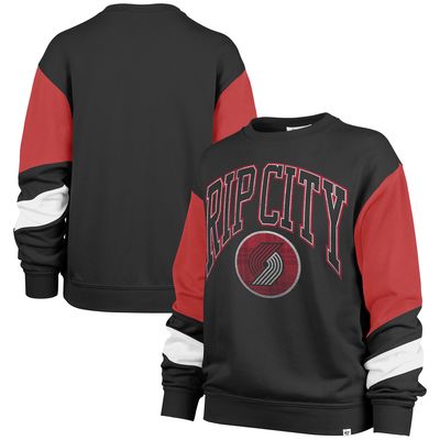 Women's '47 Black Portland Trail Blazers 2023/24 City Edition Nova Crew Sweatshirt