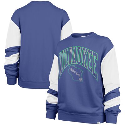 Women's '47 Blue Milwaukee Bucks 2023/24 City Edition Nova Crew Sweatshirt