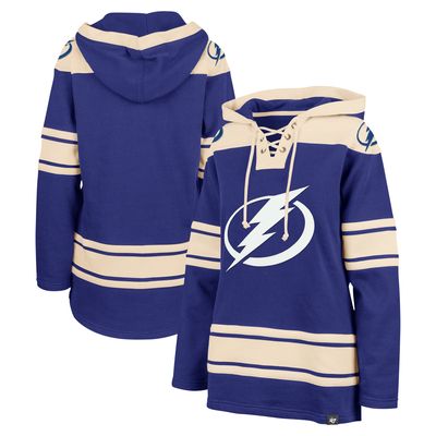 Women's '47 Blue Tampa Bay Lightning Superior Lacer Pullover Hoodie