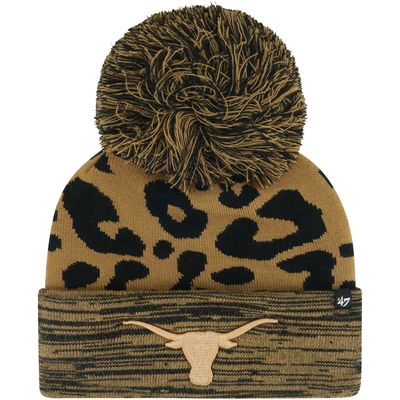 Women's '47 Brown Texas Longhorns Rosette Cuffed Knit Hat with Pom