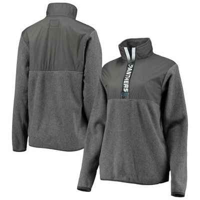 Women's '47 Charcoal Carolina Panthers Alpine Fleece Half-Zip Sweatshirt