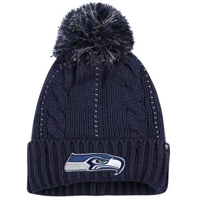 Women's '47 College Navy Seattle Seahawks Bauble Cuffed Knit Hat with Pom