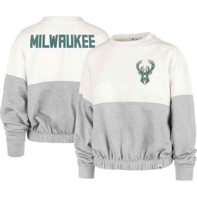 Women's '47 Cream Milwaukee Bucks 2022/23 City Edition Take Two Bonita Sweatshirt