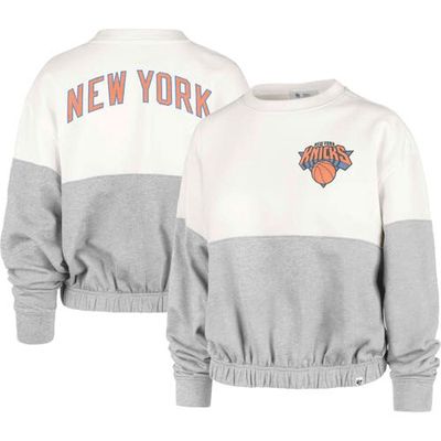 Women's '47 Cream New York Knicks 2022/23 City Edition Take Two Bonita Sweatshirt