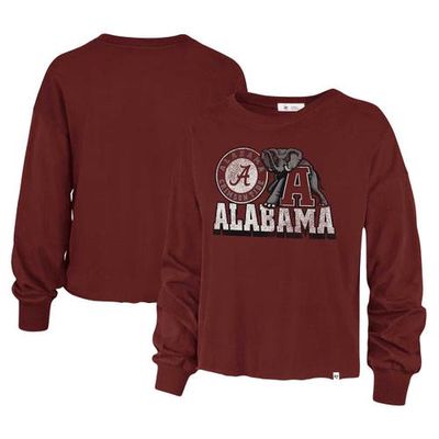 Women's '47 Crimson Alabama Crimson Tide Bottom Line Parkway Long Sleeve T-Shirt