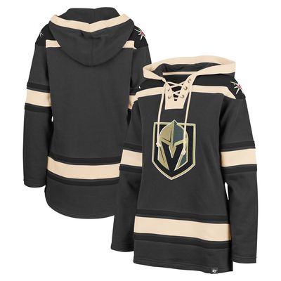Women's '47 Gray Vegas Golden Knights Superior Lacer Pullover Hoodie