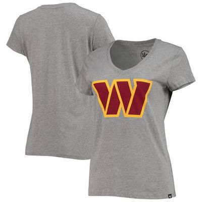 Women's '47 Gray Washington Commanders Imprint Ultra Rival V-Neck T-Shirt